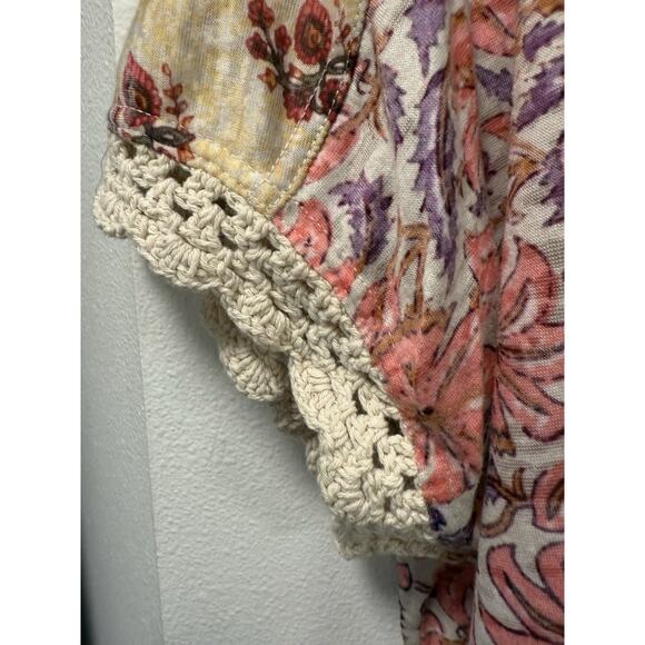 Suzanne‎ Betro Weekend Women’s Large Cream Pink Floral V-Neck - Picture 4 of 10